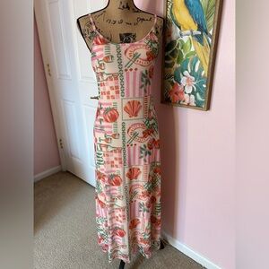 NWOT - See You Monday Pink & Coral Tropical Print Maxi Dress